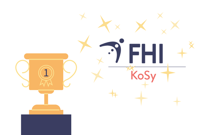 Illustrasjon av pokal og KoSy sin logo