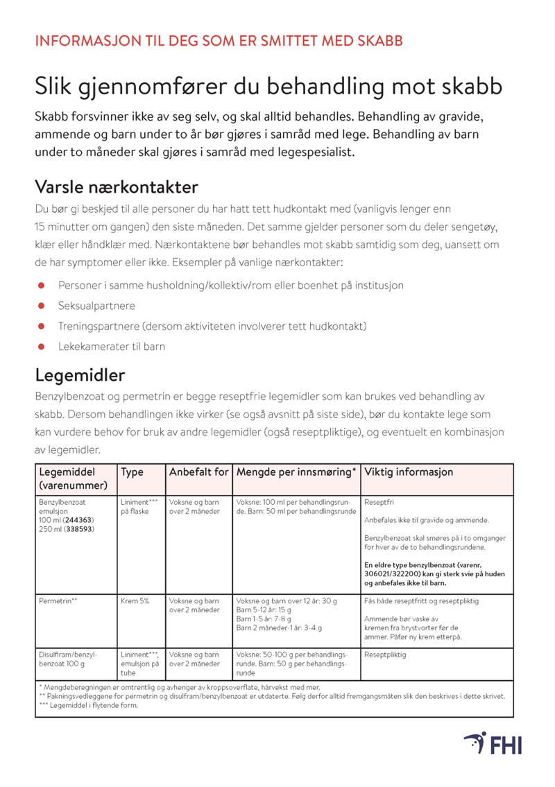 forsideillustrasjon av behandlingsskrivet for skabb