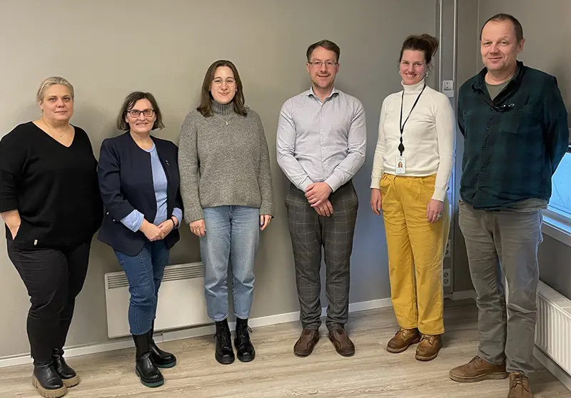 Bilde av deltakarar på workshop: Asta Jurkevičienė, Ilona Tamutienė, Augustė Šalnaitė, Vidmantas Vaičiulis, Annlaug Selstø og Arnfinn Helleve 