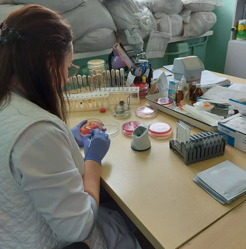Infection prevention and control monitoring visit to a healthcare facility in Ukraine.