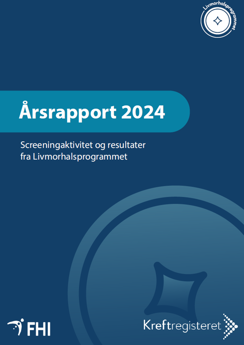 Mørkeblå forside med teksten Årsrapport 2024 på