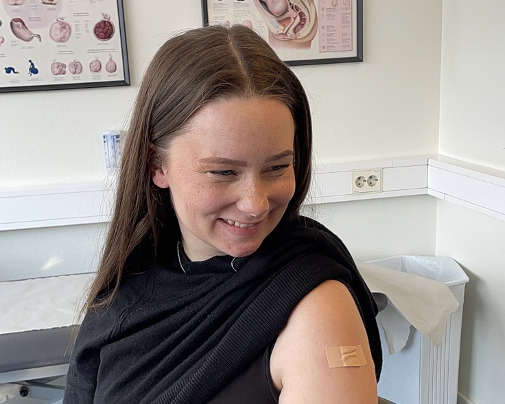 Cecilie Pettersen får gratis vaksine mot kikhoste