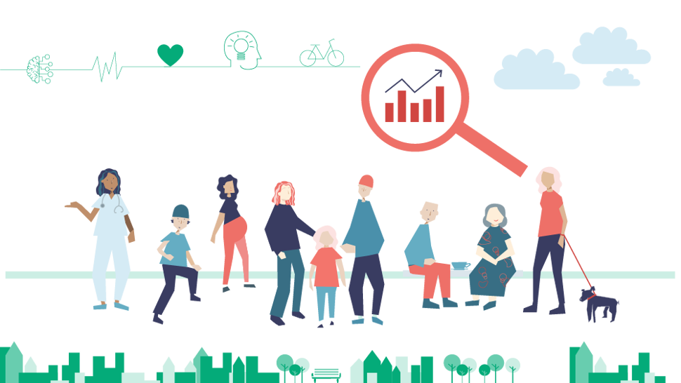 Illustrasjon av befolkningen i Norge