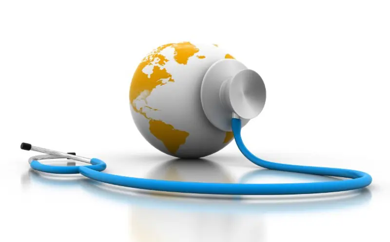 stethoscope on globe