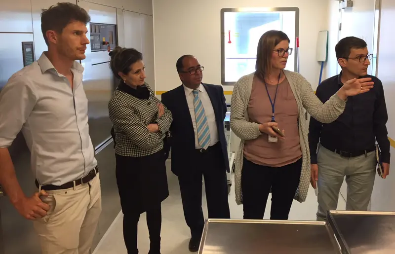 Group of visitors in a laboratory 