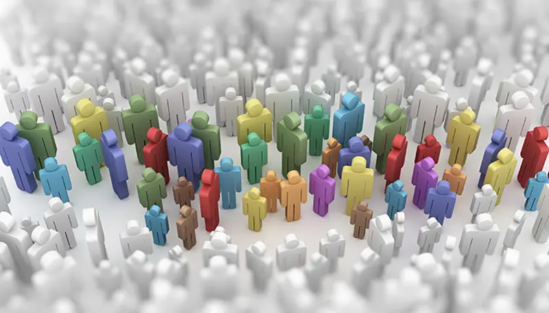 illustrasjon av folkemengde