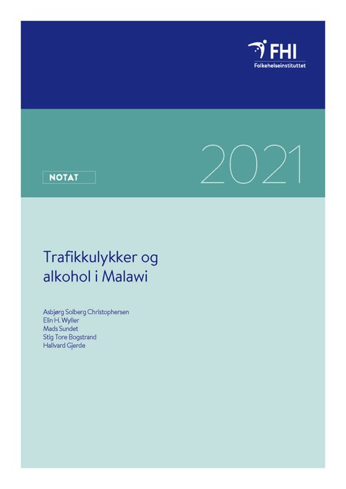 Forside Trafikkulykker og alkohol i Malawi 2021 .jpg