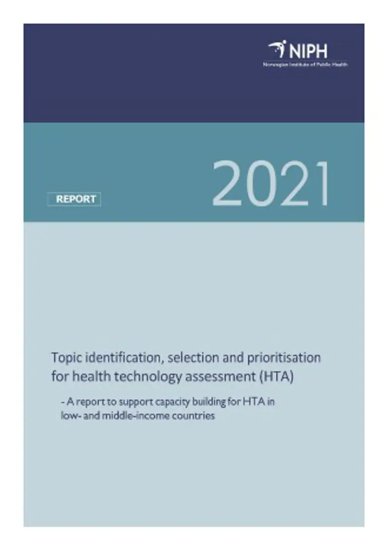 Topic identification HTA report 2021 Picture of report