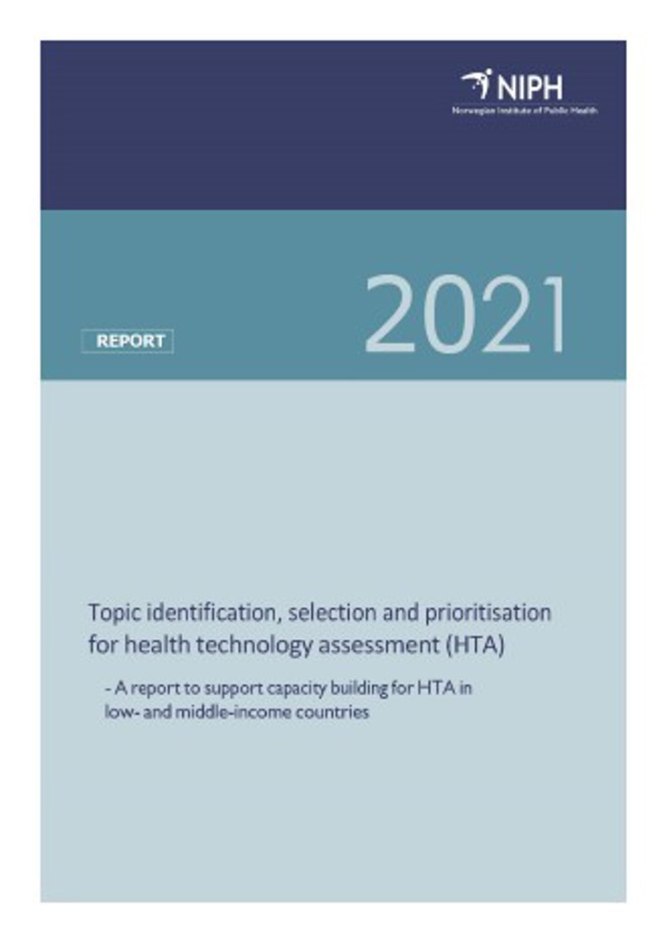 Topic identification HTA report 2021 Picture of report