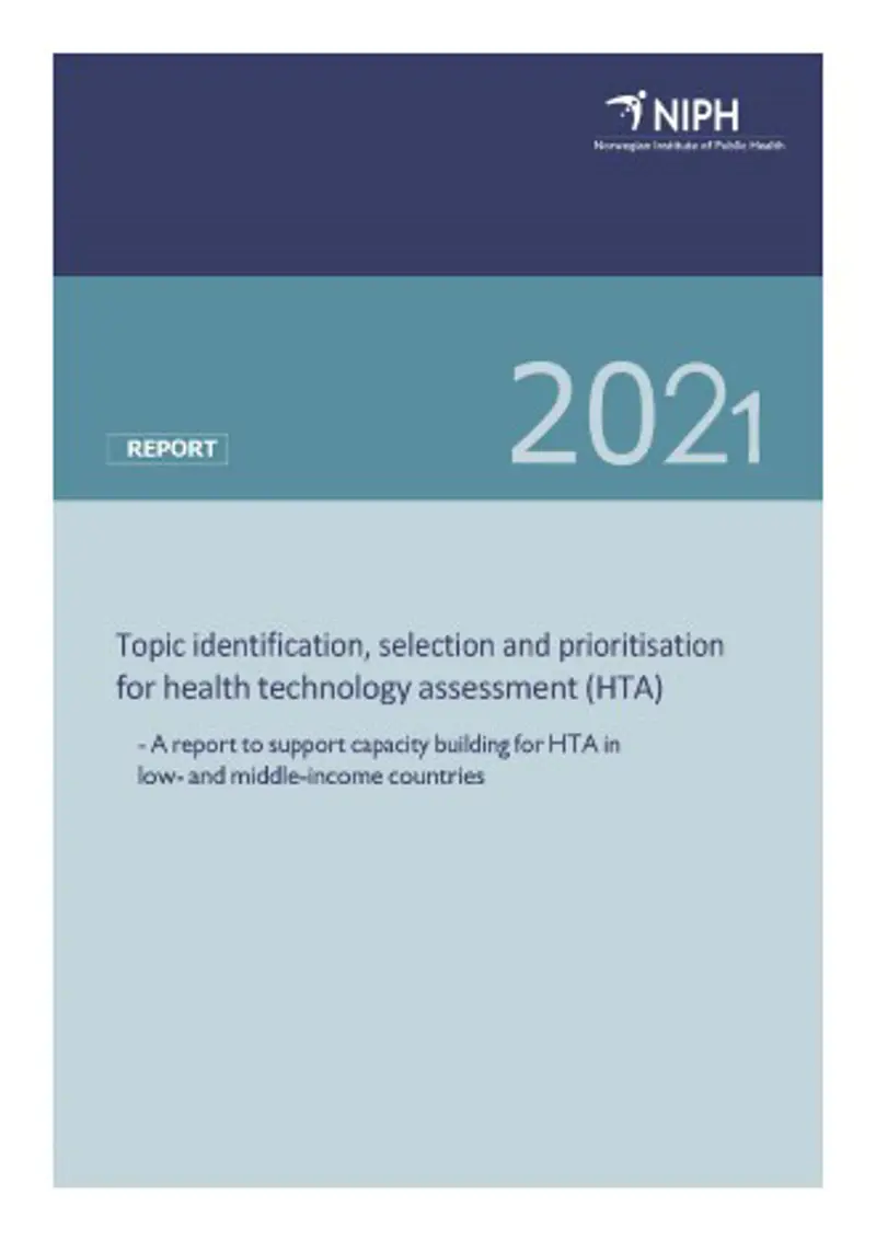 HTA Topic Identification Rapport 2021 Photo of report