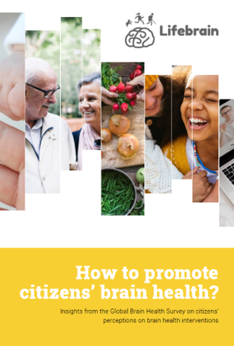 Public report: "How to promote citizens’ brain health? Insights from the Global Brain Health Survey on citizen’s perceptions of brain health interventions", from the Lifebrain consortium. 