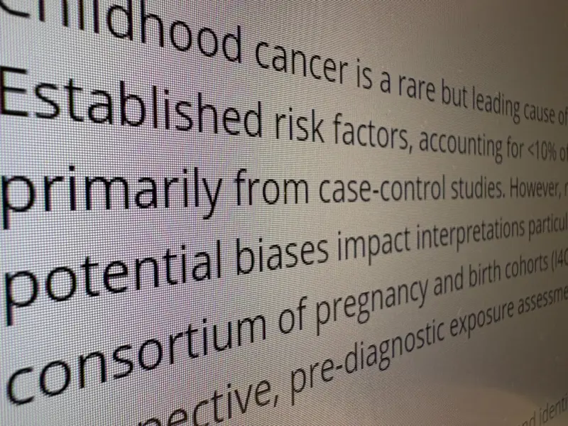 Close-up of text in scientific publication