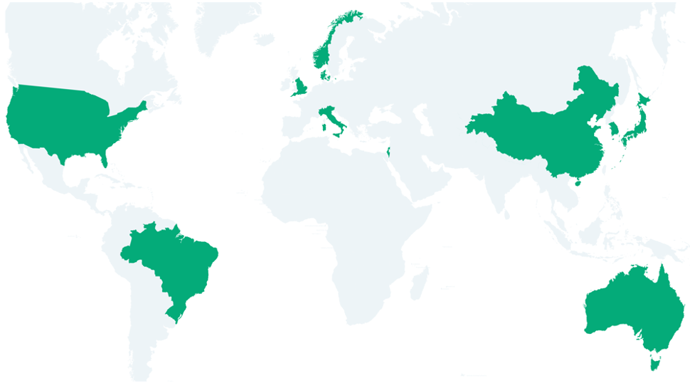 Worldmap with overview of participating cohorts