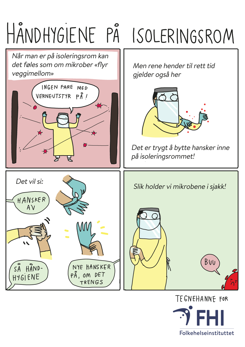 bruk av engangshansker på isoleringsrom