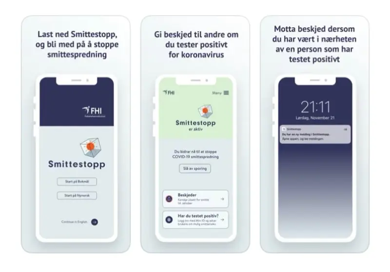 Den nye Smittestopp-appen er tilgjengelig i Apple AppStore og Google Play.  