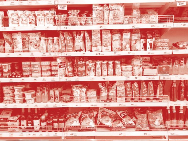 Shelf with food