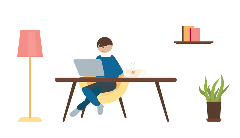 Illustrasjon av hjemmekontor