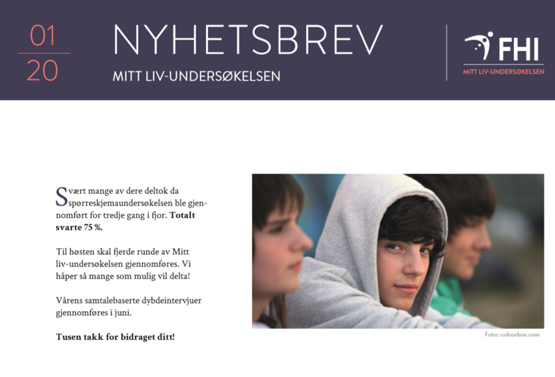 Forside nyhetsbrev Mitt liv 1 2020