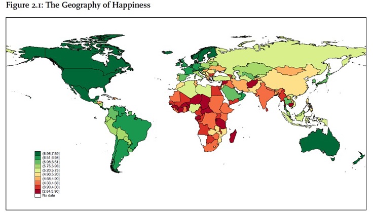 Lykkekart Helliwell, John F., Richard Layard, and Jeffrey Sachs, eds. 2015. World Happiness Report 2015.