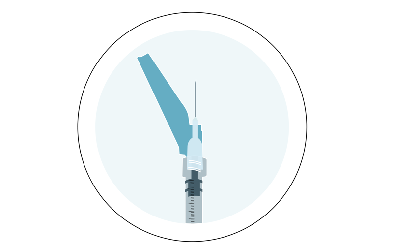 illustrasjon av sprøyte med hette
