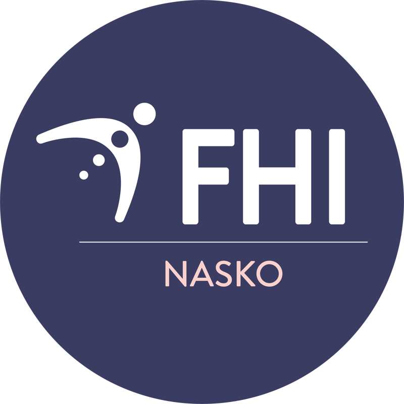 Bilde av Folkehelseinstituttets logo og forkortelsen NASKO, som står for Nasjonalt kompetansemiljø for helsestasjons- og skolehelsetjenesten